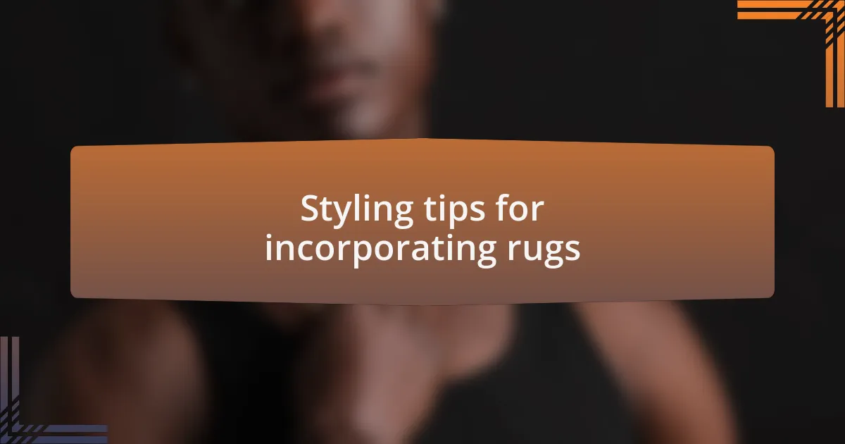 Styling tips for incorporating rugs