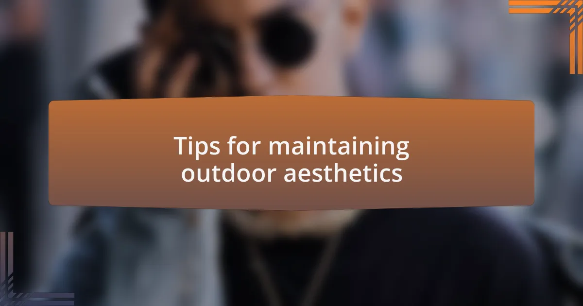 Tips for maintaining outdoor aesthetics