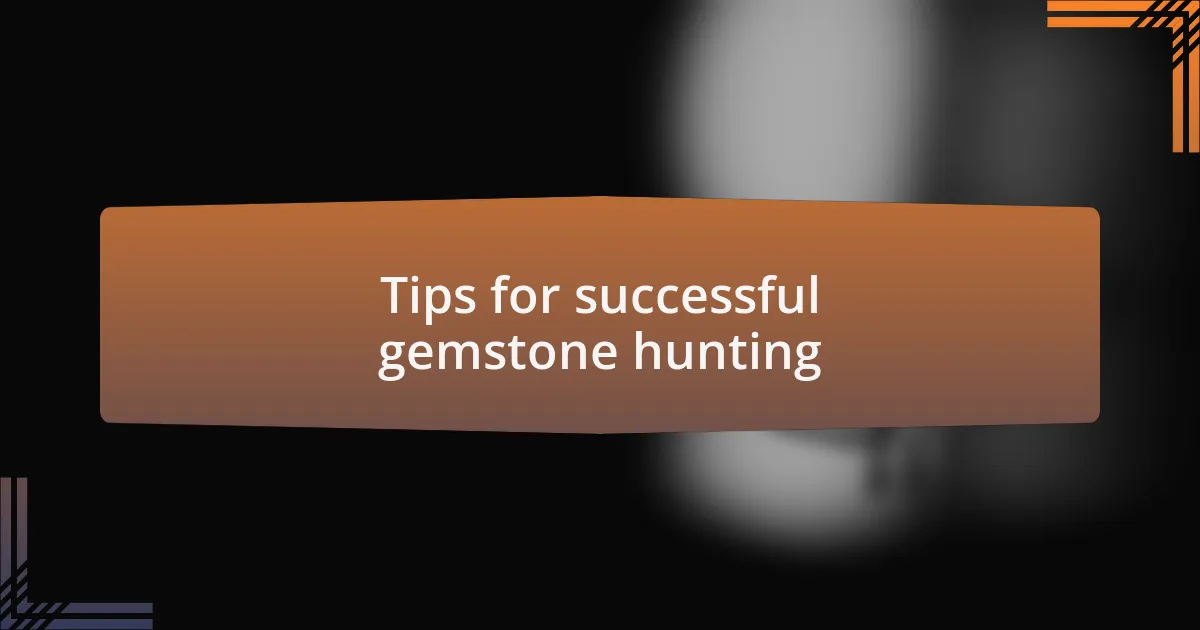Tips for successful gemstone hunting