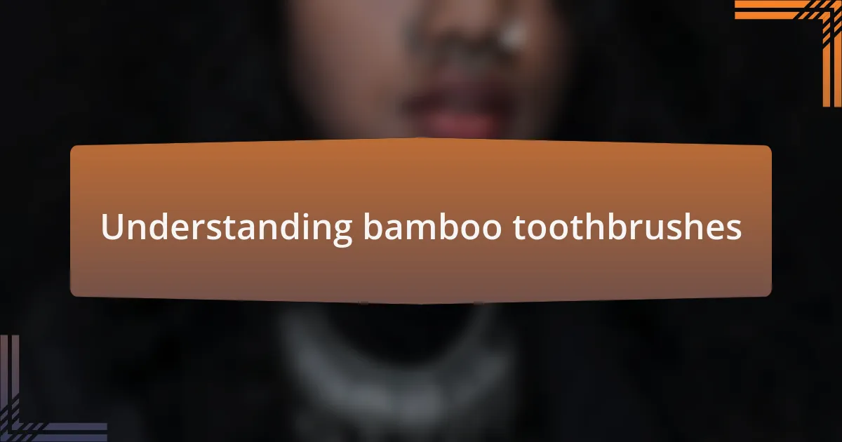 Understanding bamboo toothbrushes