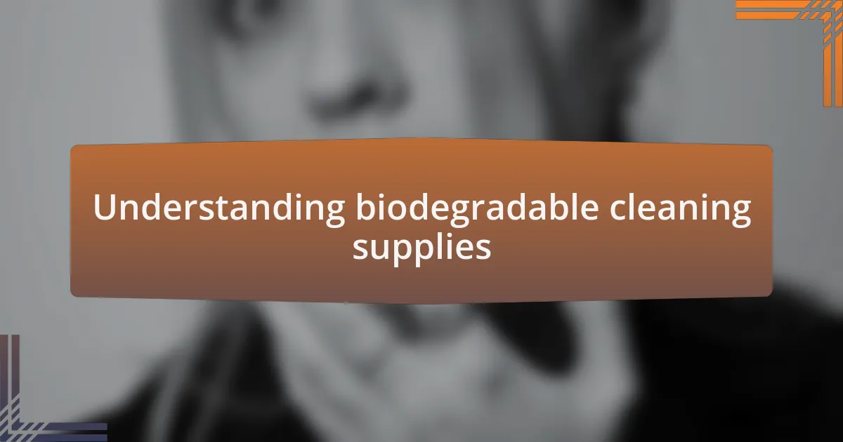 Understanding biodegradable cleaning supplies